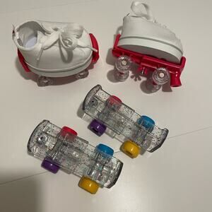 BABW Build A Bear Roller Skates & White Sneaker Shoes Set White & Pink